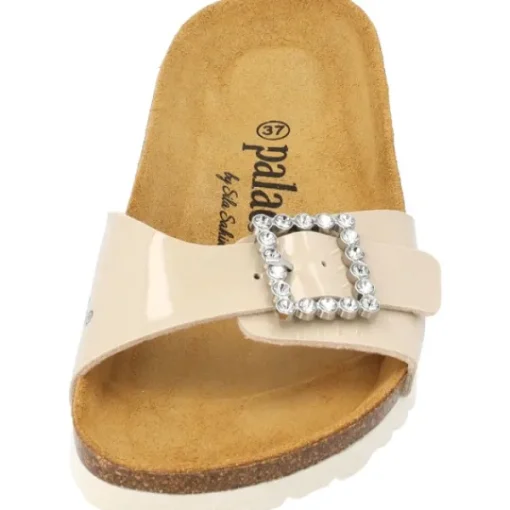 Damen Palado by Sila Sahin Pantoletten & Badeschuhe<Palado Malta SQ by Sila Sahin, Pantoletten, Damen, Beige Lack
