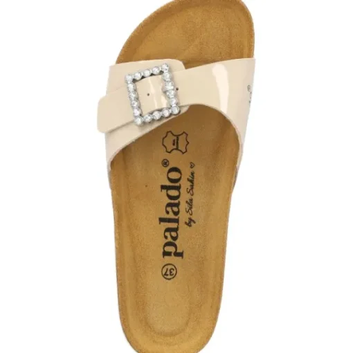 Damen Palado by Sila Sahin Pantoletten & Badeschuhe<Palado Malta SQ by Sila Sahin, Pantoletten, Damen, Beige Lack