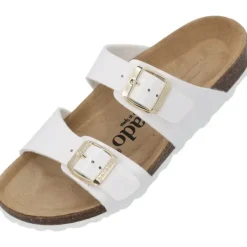Damen Palado Pantoletten & Badeschuhe<Samos, Pantoletten, Damen, Lack Weiß/Gold