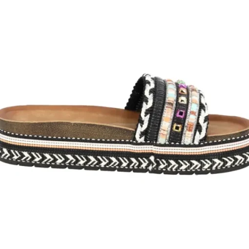 Damen Palado by Sila Sahin Pantoletten & Badeschuhe<Palado Vaphine by Sila Sahin, Plateau-Pantoletten, Damen, Schwarz