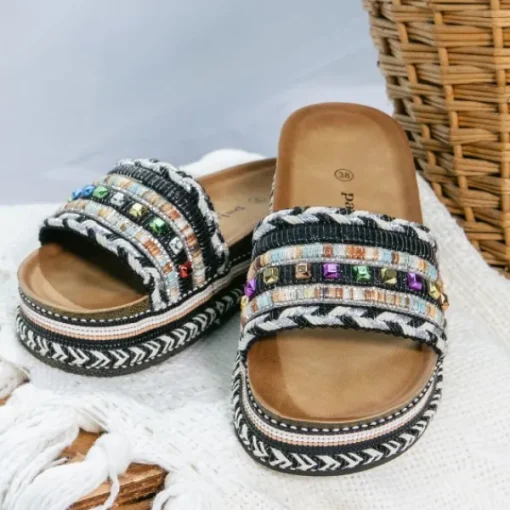 Damen Palado by Sila Sahin Pantoletten & Badeschuhe<Palado Vaphine by Sila Sahin, Plateau-Pantoletten, Damen, Schwarz