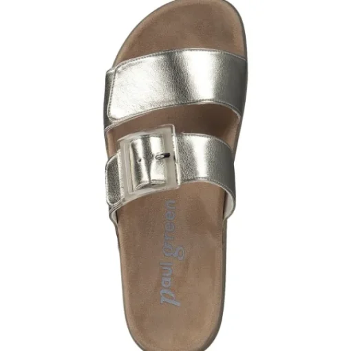 Damen Paul Green Pantoletten & Badeschuhe<6157, Plateau-Pantoletten, Damen, Platino