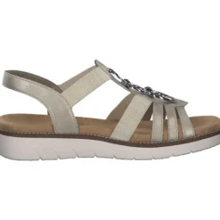 Damen Remonte Sandaletten<D2073, Keilsandaletten, Damen, Beige
