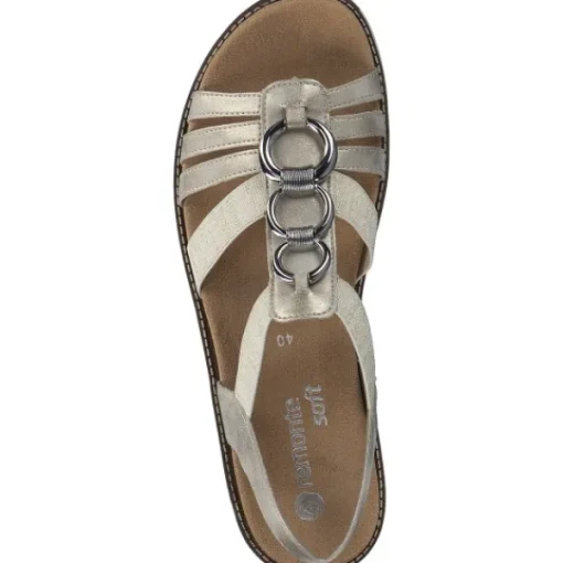Damen Remonte Sandaletten<D2073, Keilsandaletten, Damen, Beige