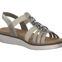 Damen Remonte Sandaletten<D2073, Keilsandaletten, Damen, Beige