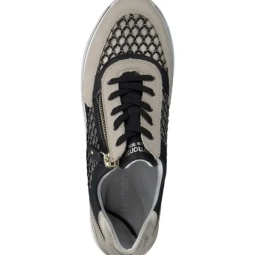 Damen Remonte Klassische- & Business Schuhe<D1329, Schnürschuhe, Damen, perle/schwarz-gold/schwarz/mus