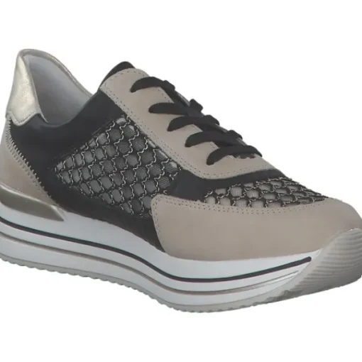 Damen Remonte Klassische- & Business Schuhe<D1329, Schnürschuhe, Damen, perle/schwarz-gold/schwarz/mus