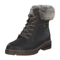 Damen Remonte Stiefel<D0B74, Schnürstiefel, Damen, schwarz/murmel/schwarz