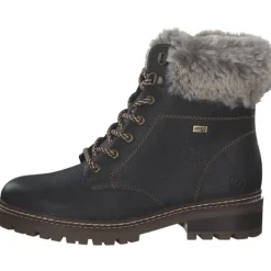 Damen Remonte Stiefel<D0B74, Schnürstiefel, Damen, schwarz/murmel/schwarz