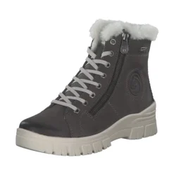 Damen Remonte Stiefel<D0E77-45, Schnürstiefel, Damen, granit/smoke/cotton
