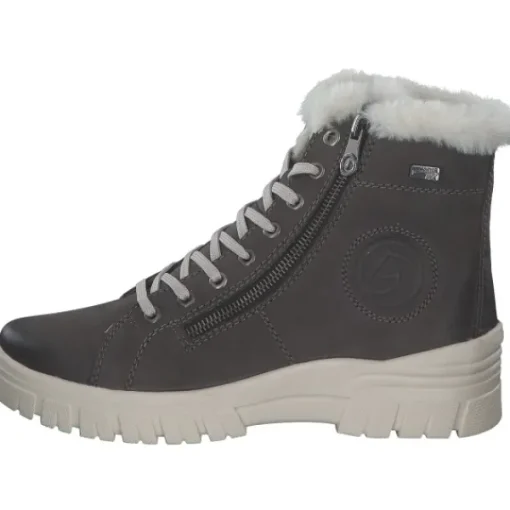 Damen Remonte Stiefel<D0E77-45, Schnürstiefel, Damen, granit/smoke/cotton
