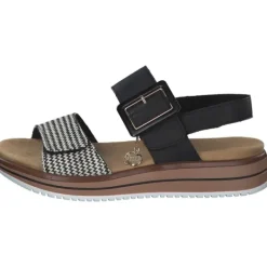 Damen Remonte Sandaletten<D1J53, Keilsandaletten, Damen, schwarz-crema/schwarz