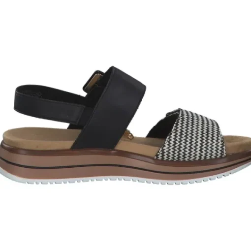 Damen Remonte Sandaletten<D1J53, Keilsandaletten, Damen, schwarz-crema/schwarz