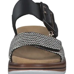 Damen Remonte Sandaletten<D1J53, Keilsandaletten, Damen, schwarz-crema/schwarz
