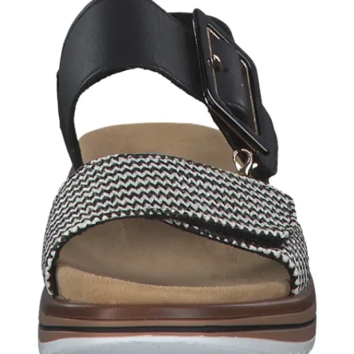 Damen Remonte Sandaletten<D1J53, Keilsandaletten, Damen, schwarz-crema/schwarz