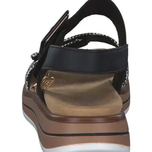 Damen Remonte Sandaletten<D1J53, Keilsandaletten, Damen, schwarz-crema/schwarz