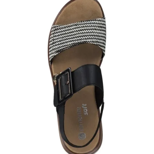 Damen Remonte Sandaletten<D1J53, Keilsandaletten, Damen, schwarz-crema/schwarz