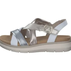 Damen Remonte Sandaletten<D2K53, Keilsandaletten, Damen, weiss/argento/lightbrass/paleg