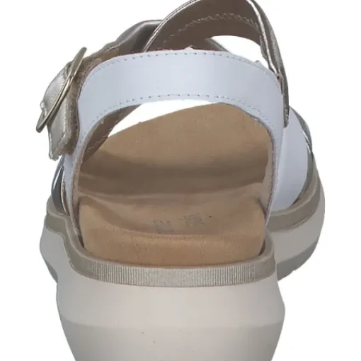 Damen Remonte Sandaletten<D2K53, Keilsandaletten, Damen, weiss/argento/lightbrass/paleg