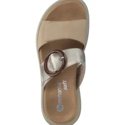 Damen Remonte Pantoletten & Badeschuhe<D2N51, Plateau-Pantoletten, Damen, tan/muschel