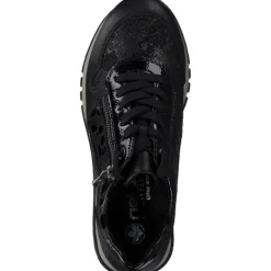 Damen Rieker Klassische- & Business Schuhe<49003-00 , Schnürschuhe, Damen, schwarz/schwarz-metallic/black