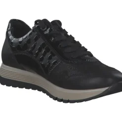 Damen Rieker Klassische- & Business Schuhe<49003-00 , Schnürschuhe, Damen, schwarz/schwarz-metallic/black