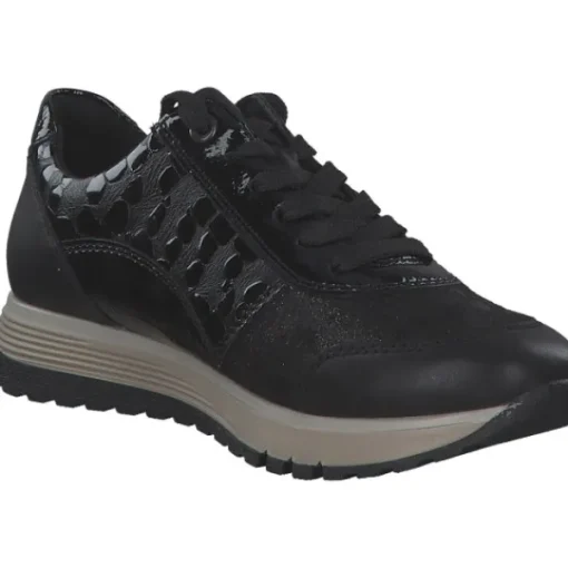 Damen Rieker Klassische- & Business Schuhe<49003-00 , Schnürschuhe, Damen, schwarz/schwarz-metallic/black