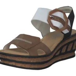 Damen Rieker Sandaletten<68176, Keilsandaletten, Damen, Braun