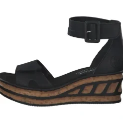Damen Rieker Sandaletten<68194, Keilsandaletten, Damen, schwarz