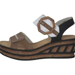 Damen Rieker Sandaletten<68176, Keilsandaletten, Damen, Braun