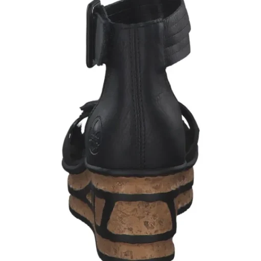Damen Rieker Sandaletten<68194, Keilsandaletten, Damen, schwarz