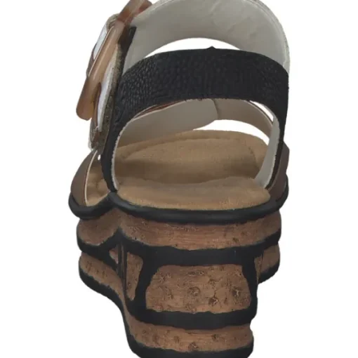 Damen Rieker Sandaletten<68176, Keilsandaletten, Damen, Braun