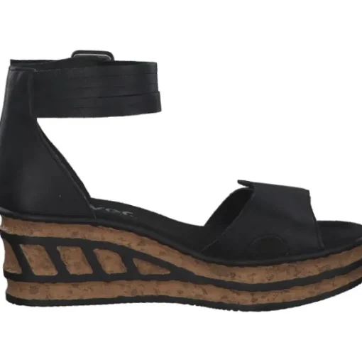 Damen Rieker Sandaletten<68194, Keilsandaletten, Damen, schwarz