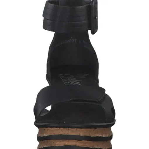 Damen Rieker Sandaletten<68194, Keilsandaletten, Damen, schwarz