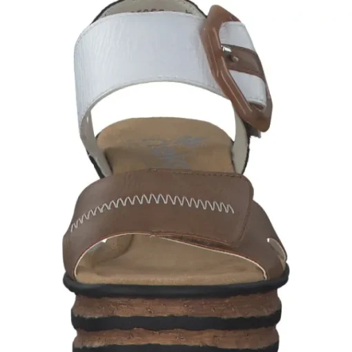 Damen Rieker Sandaletten<68176, Keilsandaletten, Damen, Braun