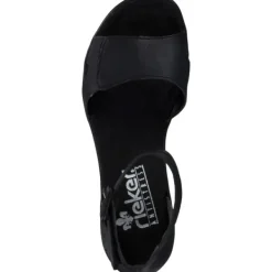 Damen Rieker Sandaletten<68194, Keilsandaletten, Damen, schwarz
