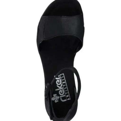 Damen Rieker Sandaletten<68194, Keilsandaletten, Damen, schwarz