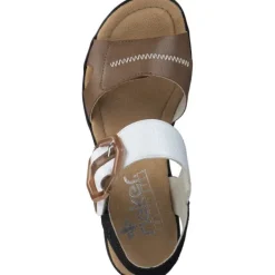 Damen Rieker Sandaletten<68176, Keilsandaletten, Damen, Braun