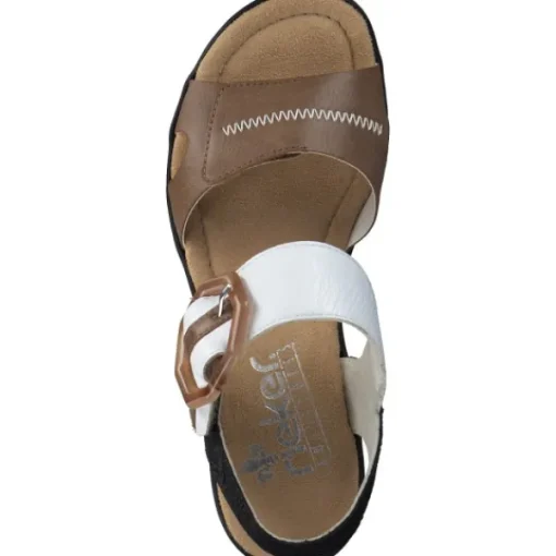Damen Rieker Sandaletten<68176, Keilsandaletten, Damen, Braun