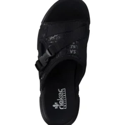 Damen Rieker Pantoletten & Badeschuhe<68990, Pantoletten & Badeschuhe, Damen, Schwarz