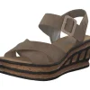 Damen Rieker Sandaletten<68163, Plateau-Sandaletten, Damen, shell