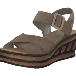 Damen Rieker Sandaletten<68163, Plateau-Sandaletten, Damen, shell