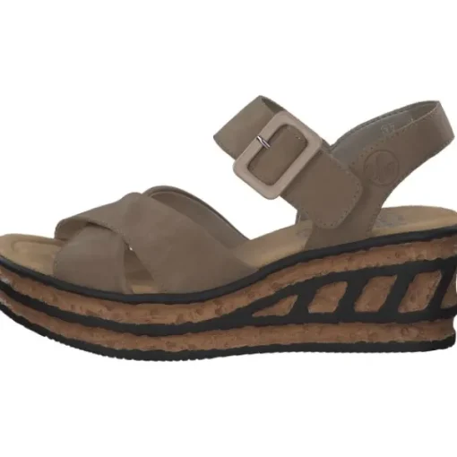 Damen Rieker Sandaletten<68163, Plateau-Sandaletten, Damen, shell