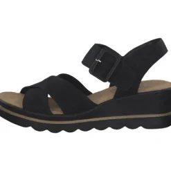 Damen Rieker Sandaletten<67463, Plateau-Sandaletten, Damen, schwarz