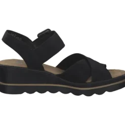 Damen Rieker Sandaletten<67463, Plateau-Sandaletten, Damen, schwarz