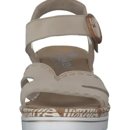 Damen Rieker Sandaletten<67173, Plateau-Sandaletten, Damen, perle