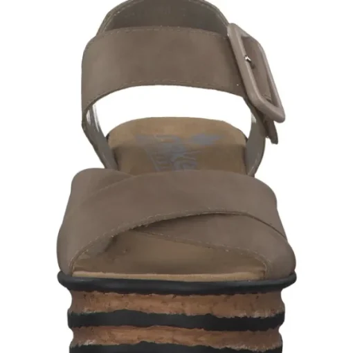 Damen Rieker Sandaletten<68163, Plateau-Sandaletten, Damen, shell