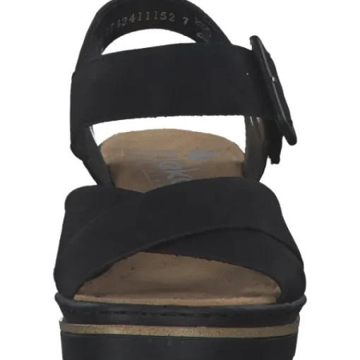 Damen Rieker Sandaletten<67463, Plateau-Sandaletten, Damen, schwarz