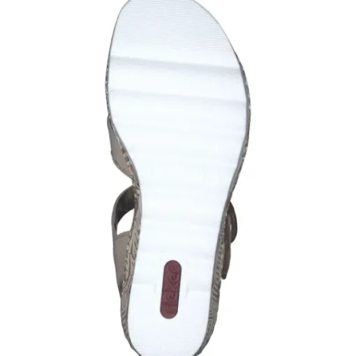 Damen Rieker Sandaletten<67173, Plateau-Sandaletten, Damen, perle