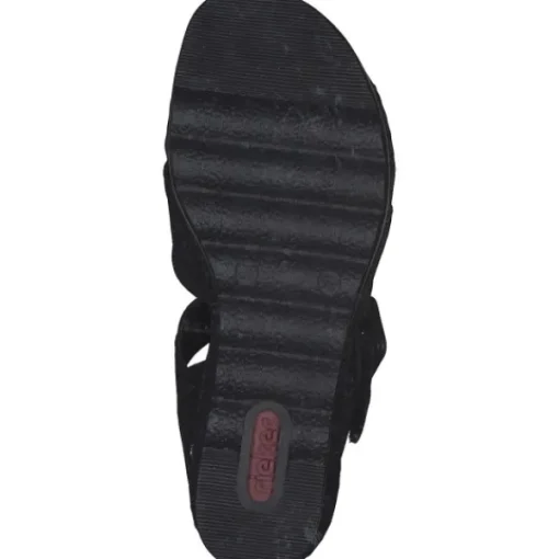 Damen Rieker Sandaletten<67463, Plateau-Sandaletten, Damen, schwarz